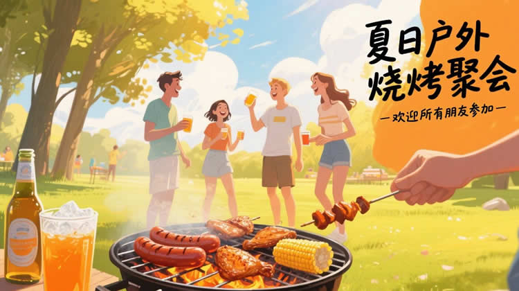 夏日户外烧烤聚会